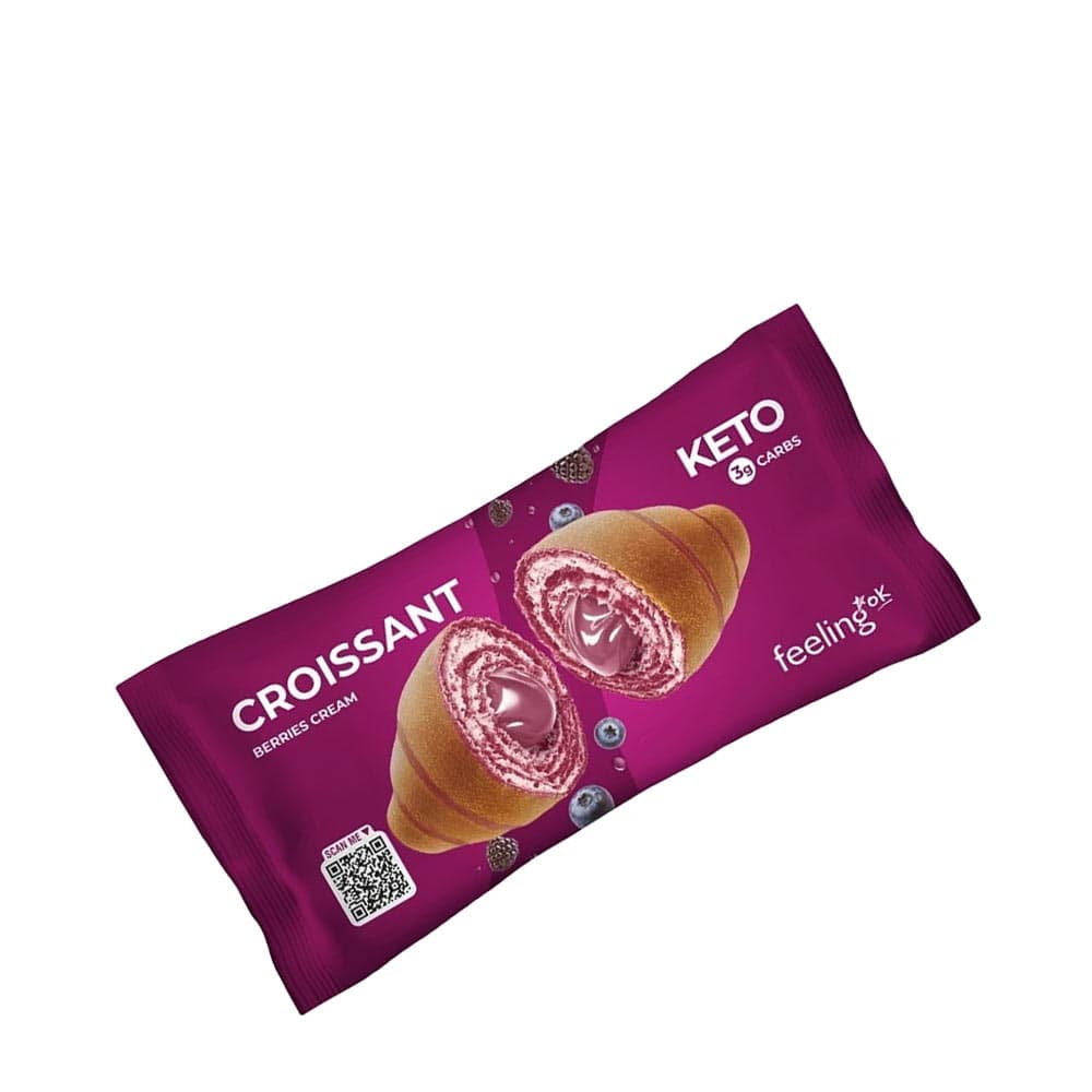FeelingOK - Croissant proteico com creme de frutos vermelhos - 50 g
