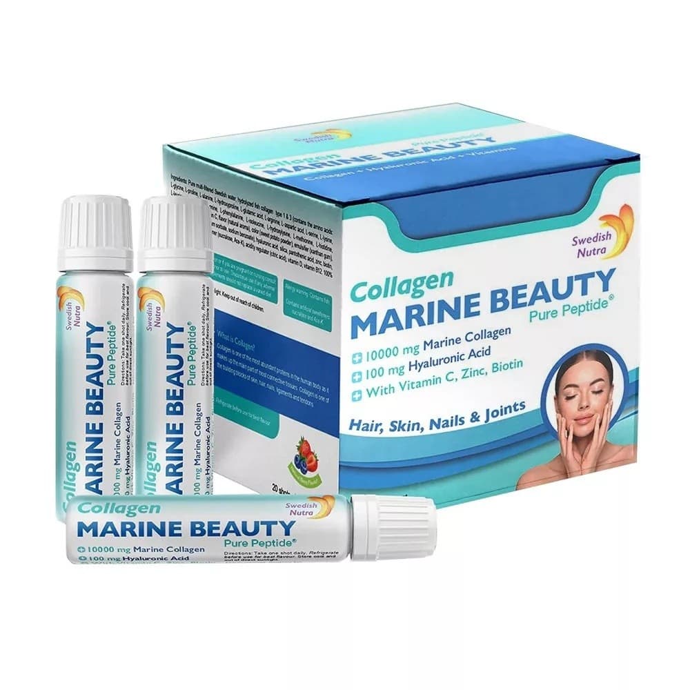 SWEDISH NATURA - Marine Collagen 10,000 - 30 Shots – SWEDISH NATURA förpackning