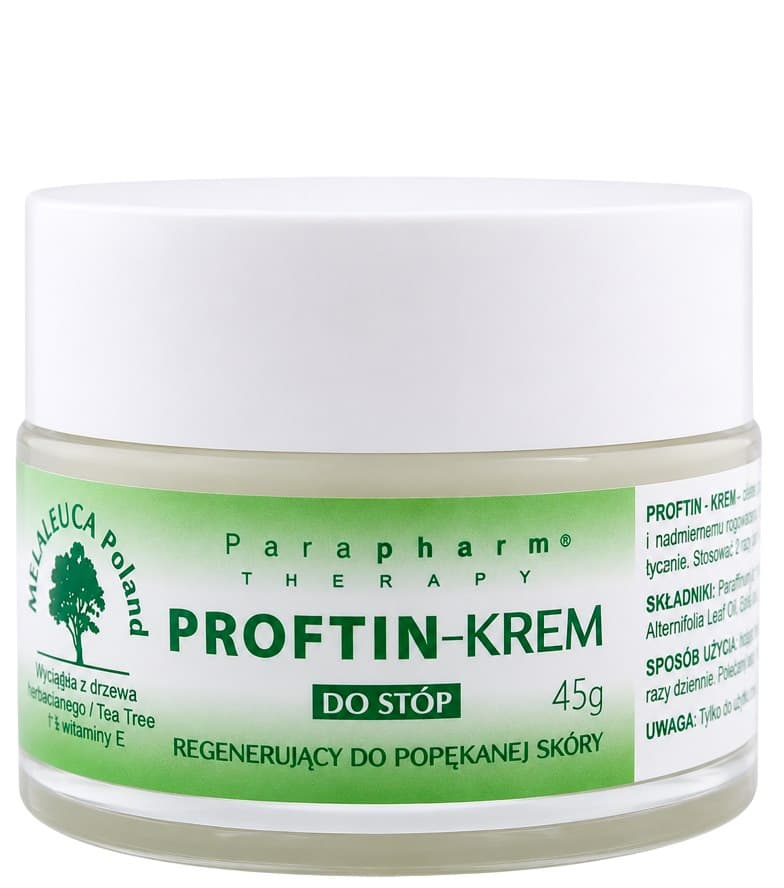 Parapharm - Melaleuca - Proftin Regenerierende Creme für rissige Füße 45g – Parapharm packaging