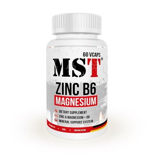 MST - Zink, magnesium och vitamin B6 - 60 vegetabiliska kapslar – MST förpackning