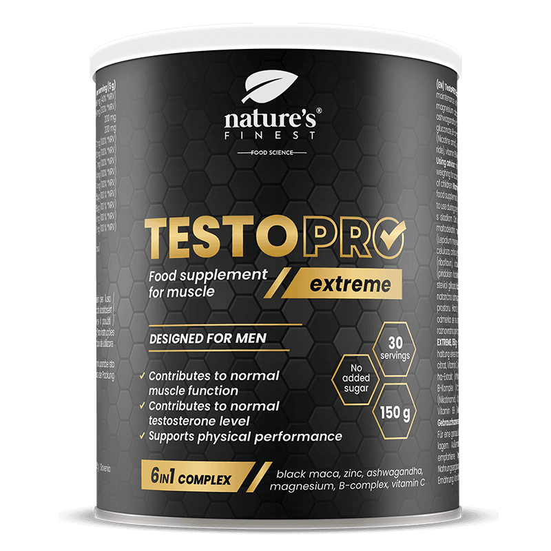NUTRISSLIM D.O.O. - Nature's Finest TestoPRO Extreme 150 g – NUTRISSLIM D.O.O. förpackning