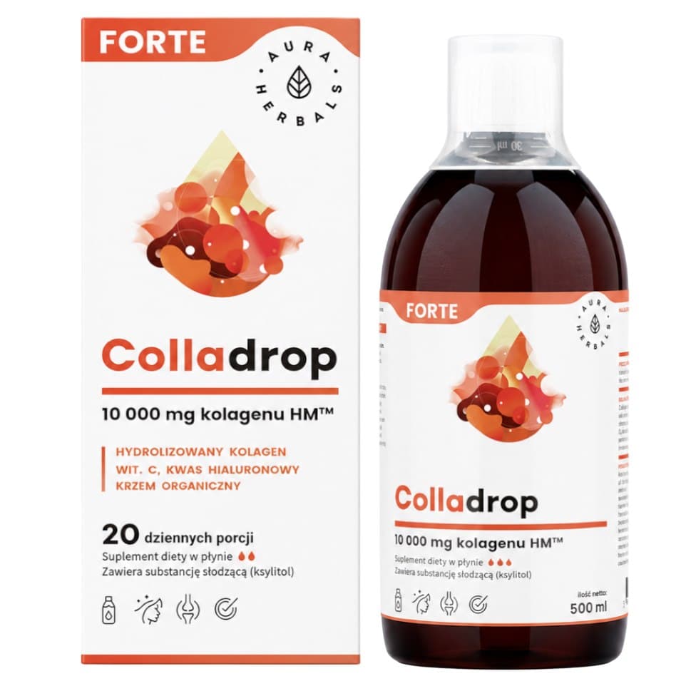 Aura Herbals Colladrop Forte 500ml – Marinkollagen – Aura Herbals förpackning