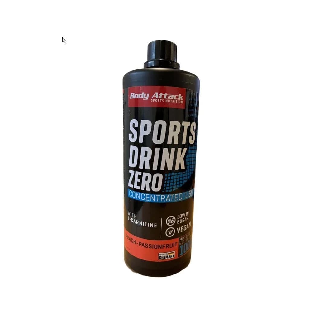 Body Attack - Sportgetränk ohne Zucker - Pfirsich und Passionsfrucht, 1000 ml – Body Attack Verpackung