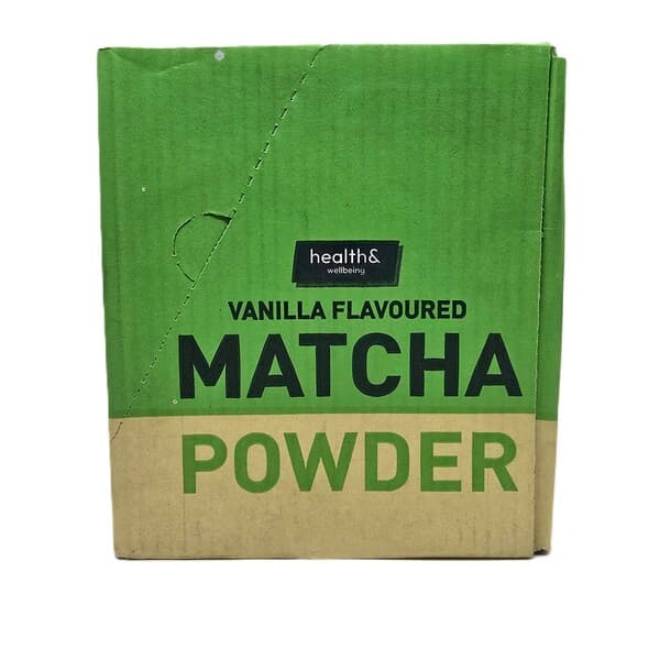 Zdrowie i dobre samopoczucie - Proszek Matcha, Wanilia - 6 x 75g – Health&Wellbeing opakowanie
