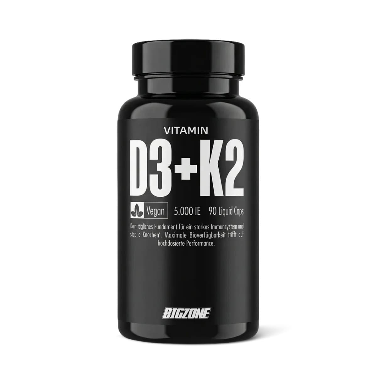 Big Zone - Vitamin D3 + K2 - 90 Flüssigkapseln – Verpackung