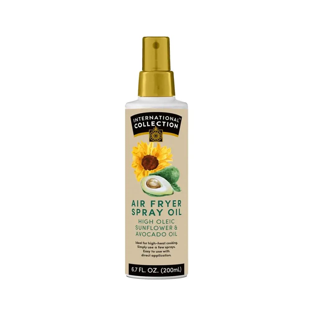 International Collection - Air Fryer Spray Oil - Sunflower & Avocado - 6.7 FL. OZ. – International Collection förpackning