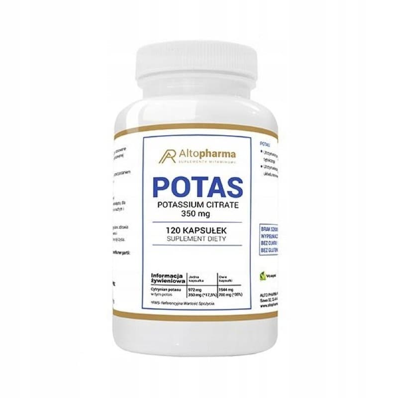 Altopharma - Potasio 350mg - 120 Cápsulas Veganas – Altopharma empaque