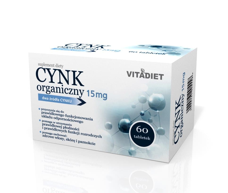 VITADIET - Organic Zinc - 60 Tabs – VitaDiet förpackning