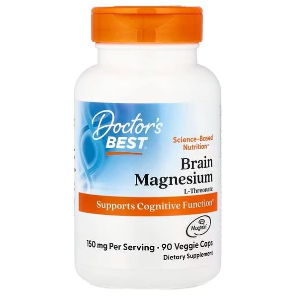 Doctor's Best Brain Magnesium 150 mg - 90 Vegetable Capsules – Doctor's Best packaging