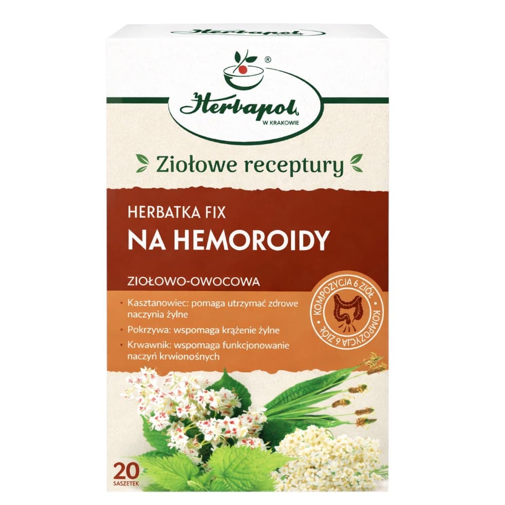 Herbapol Kraków - Hemorrhoids Fix Herbal Tea - 20 Sachets – Herbapol Kraków förpackning