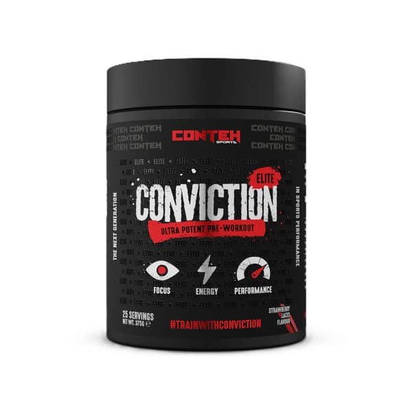 Conteh Sports - Conviction Elite - Pre-Workout Formula – Conteh Sports förpackning