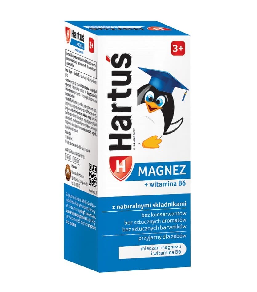 Hartus - Magnesium + Vitamin B6 Syrup - 120 ml – Hartus förpackning