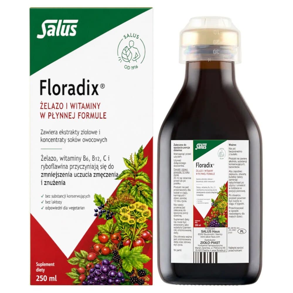 Floradix - Fórmula líquida de hierro y vitaminas – Floradix empaque