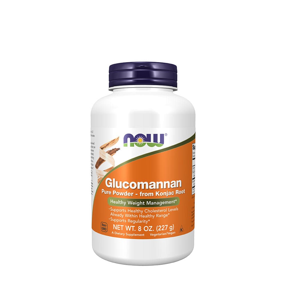 NOW Foods Glucomannan van Konjacwortel, Puur Poeder - 227g – NOW Foods verpakking