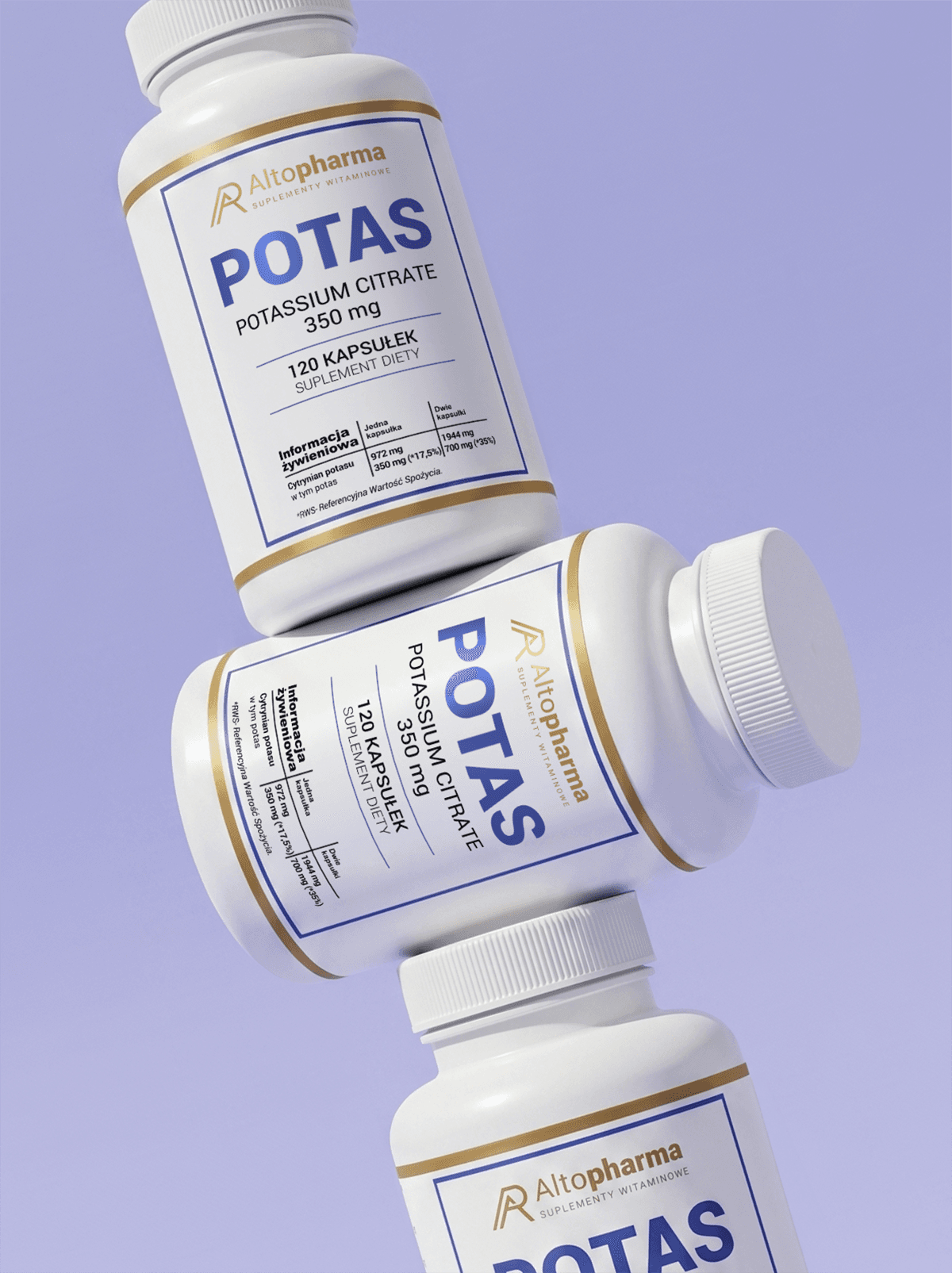 Altopharma - Potassium 350mg - 120 Capsules Végétariennes – Altopharma packaging