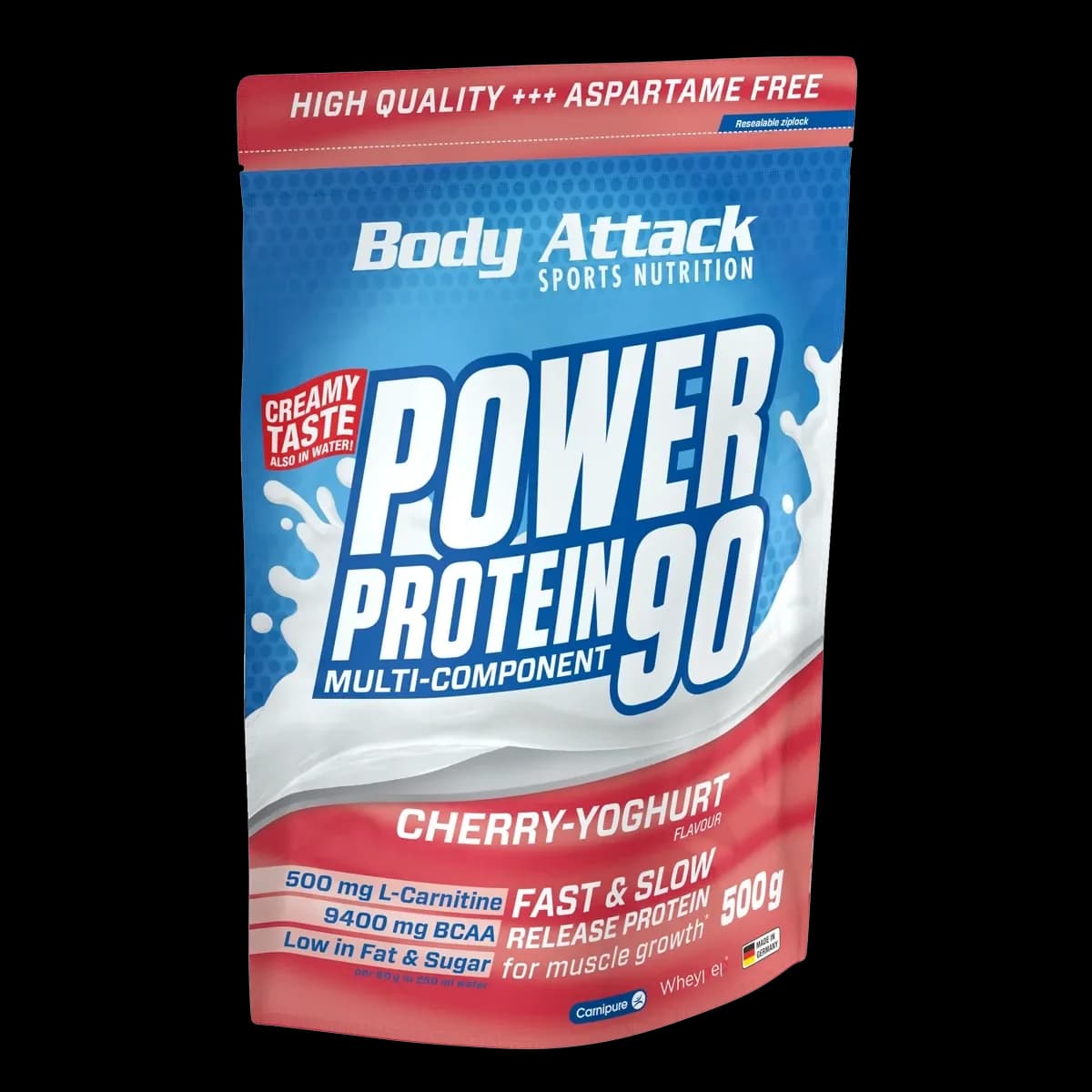 Body Attack - Power Protein 90 - Körsbärsyoghurt, 500 g – Body Attack förpackning