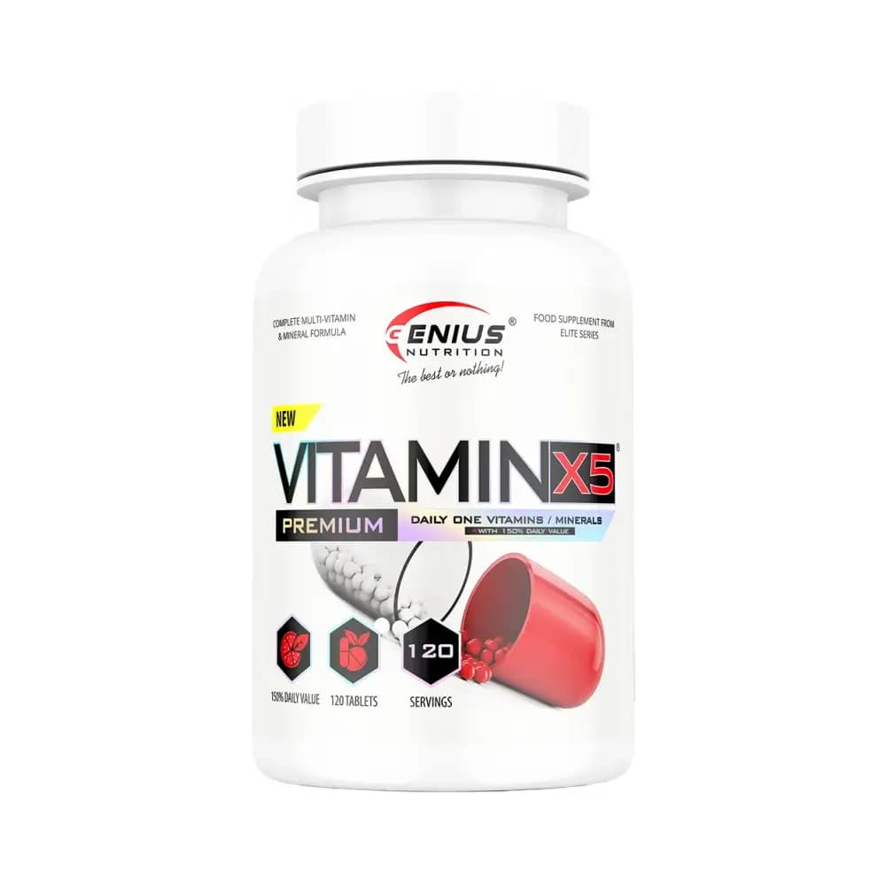Genius Nutrition Vitamin-X5 Unflavored 120 Tabs – Genius Nutrition emballage