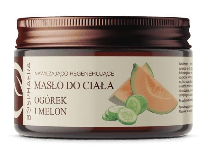 Bosphaera Nawilżająco-regenerujące masło do ciała - Ogórek i melon (200 g) – Bosphaera packaging