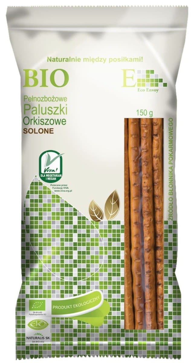 Envoy Paluszki Orkiszowe Pełnoziarniste Solone BIO 150 g | Bio Planet – Eco Envoy packaging