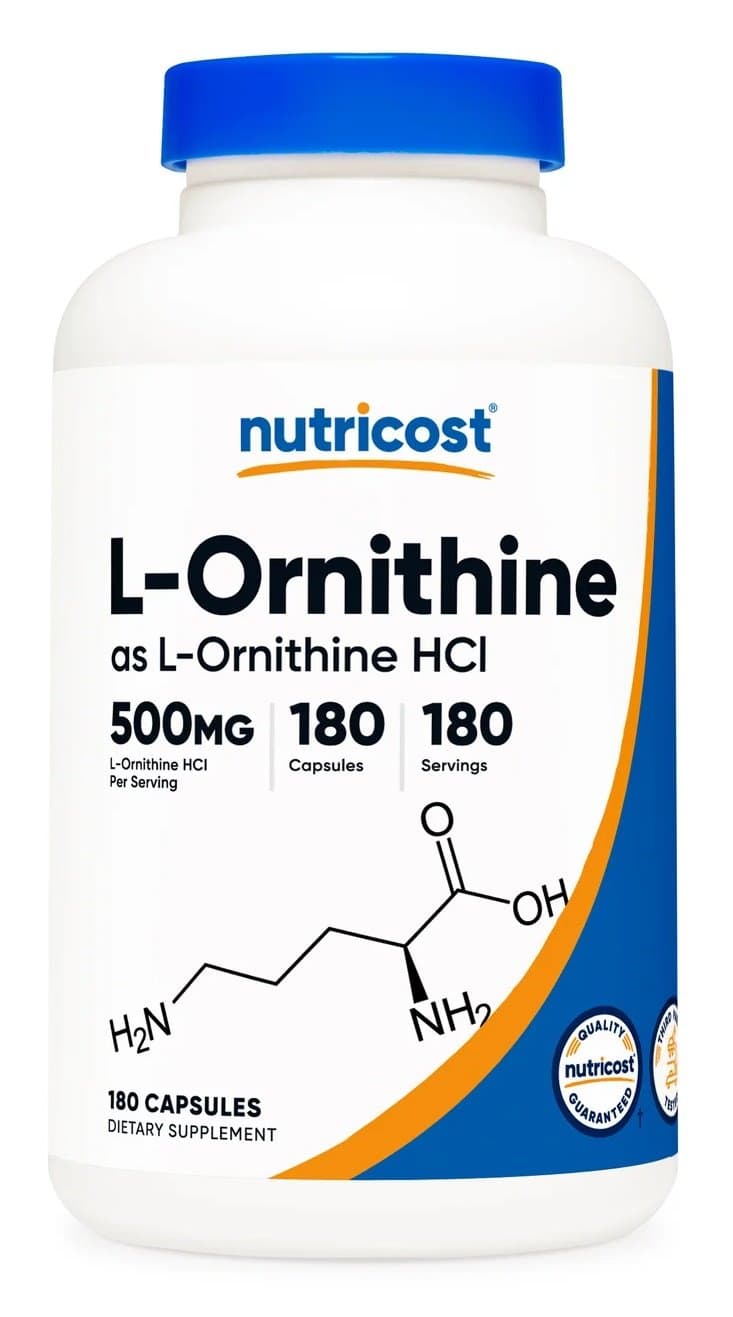 Nutricost - L-Ornitina - 180 Cápsulas – Nutricost empaque