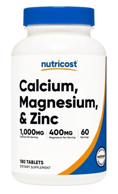 Nutricost - Calcio, Magnesio y Zinc - 180 Comprimidos – Nutricost empaque