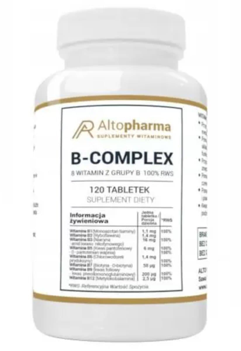 Altopharma Complexe de Vitamines B 100% 120 comprimés – Altopharma packaging