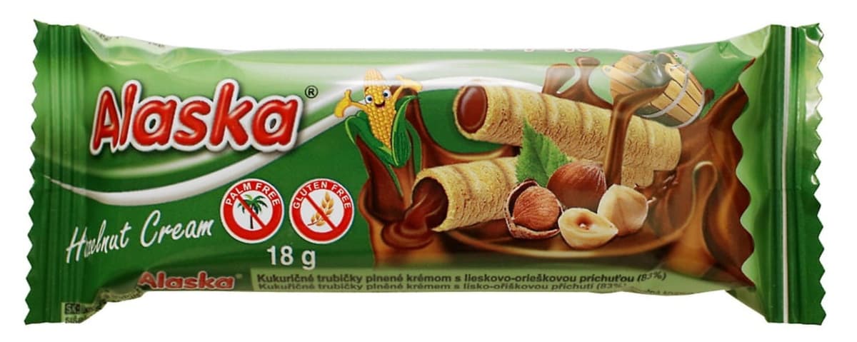 Alaska - Hasselnötssmör Waferrulle - 18g – Alaska packaging