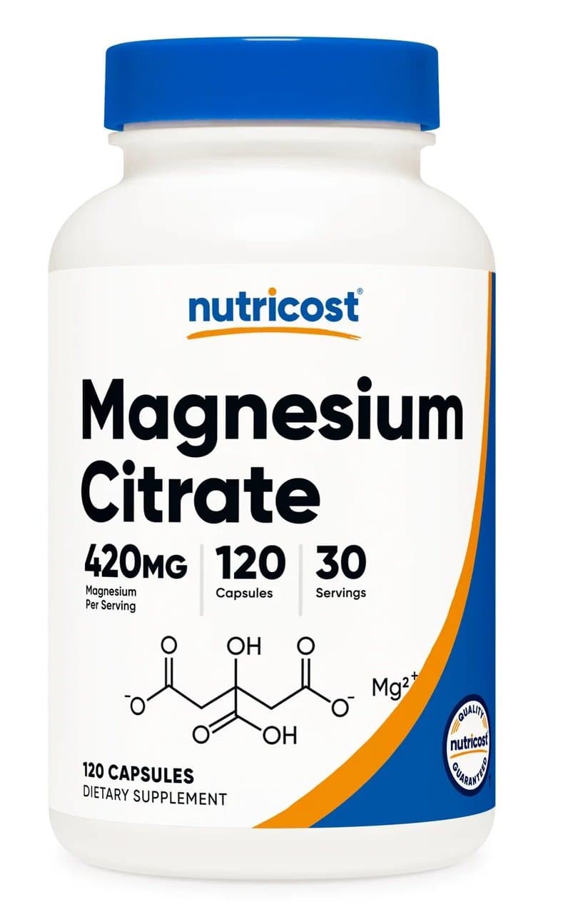Nutricost - Citrato de Magnesio - 120 Cápsulas – Nutricost empaque