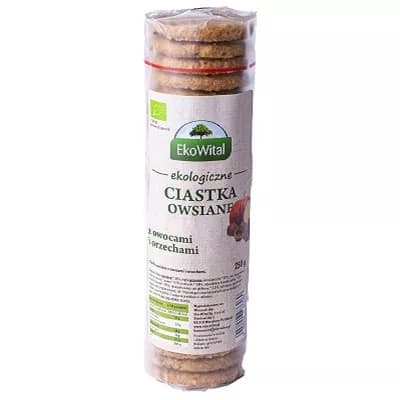 EKOWITAL Organic Oat Cookies with Fruit and Nuts BIO 250 g – EkoWital packaging
