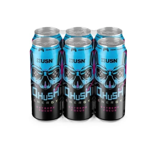 USN - Qhush Energy Drink, Gaming - 6 x 500 ml.