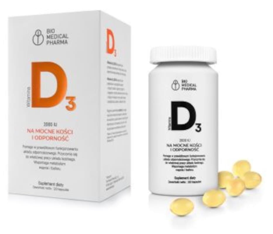 Bio Medical Pharma Vitamina D3 2000 IU 120 capsule – Bio Medical Pharma confezione
