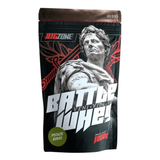 Big Zone - Battle Molkenprotein - Pistazie-Kokos, 1000 g – Big Zone Verpackung