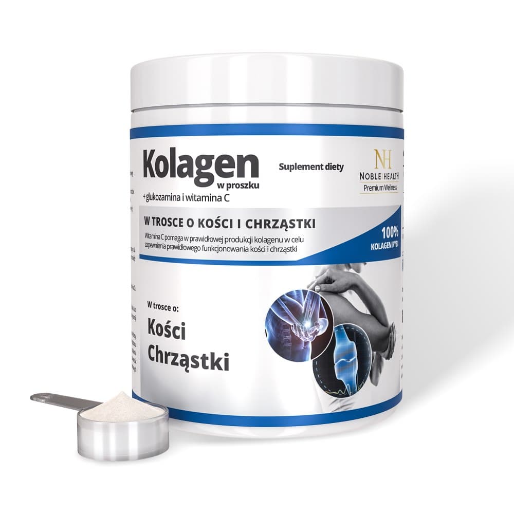Noble Health - Kollagenpulver med Glukosamin och Vitamin C – Noble Health packaging