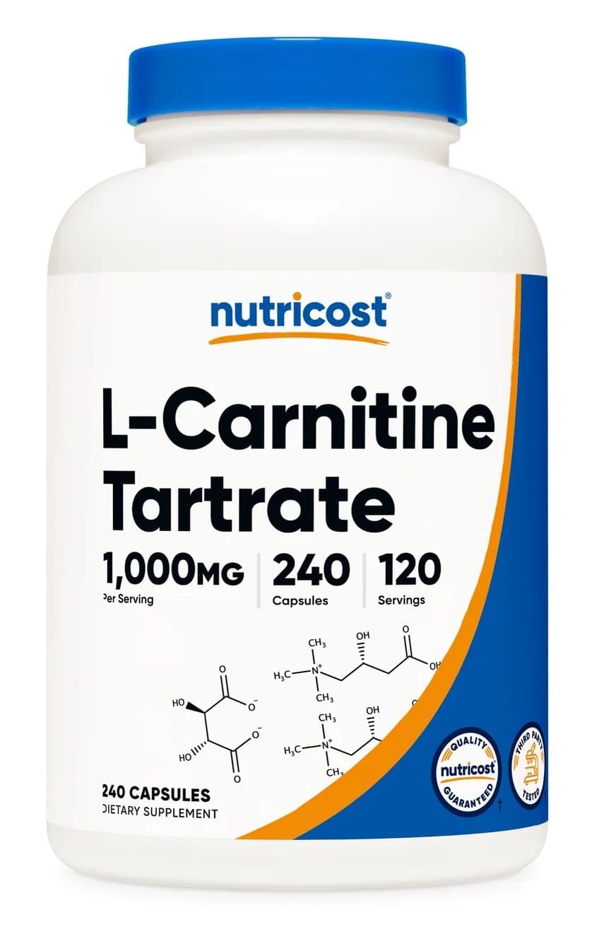 Nutricost - L-Carnitina Tartrato - 240 Cápsulas – Nutricost empaque