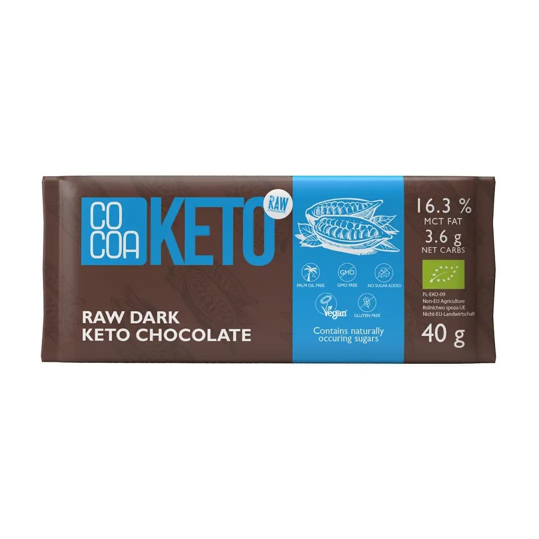 COCOA Chocolate with MCT Oil Gluten-Free KETO BIO 40 g – COCOA packaging