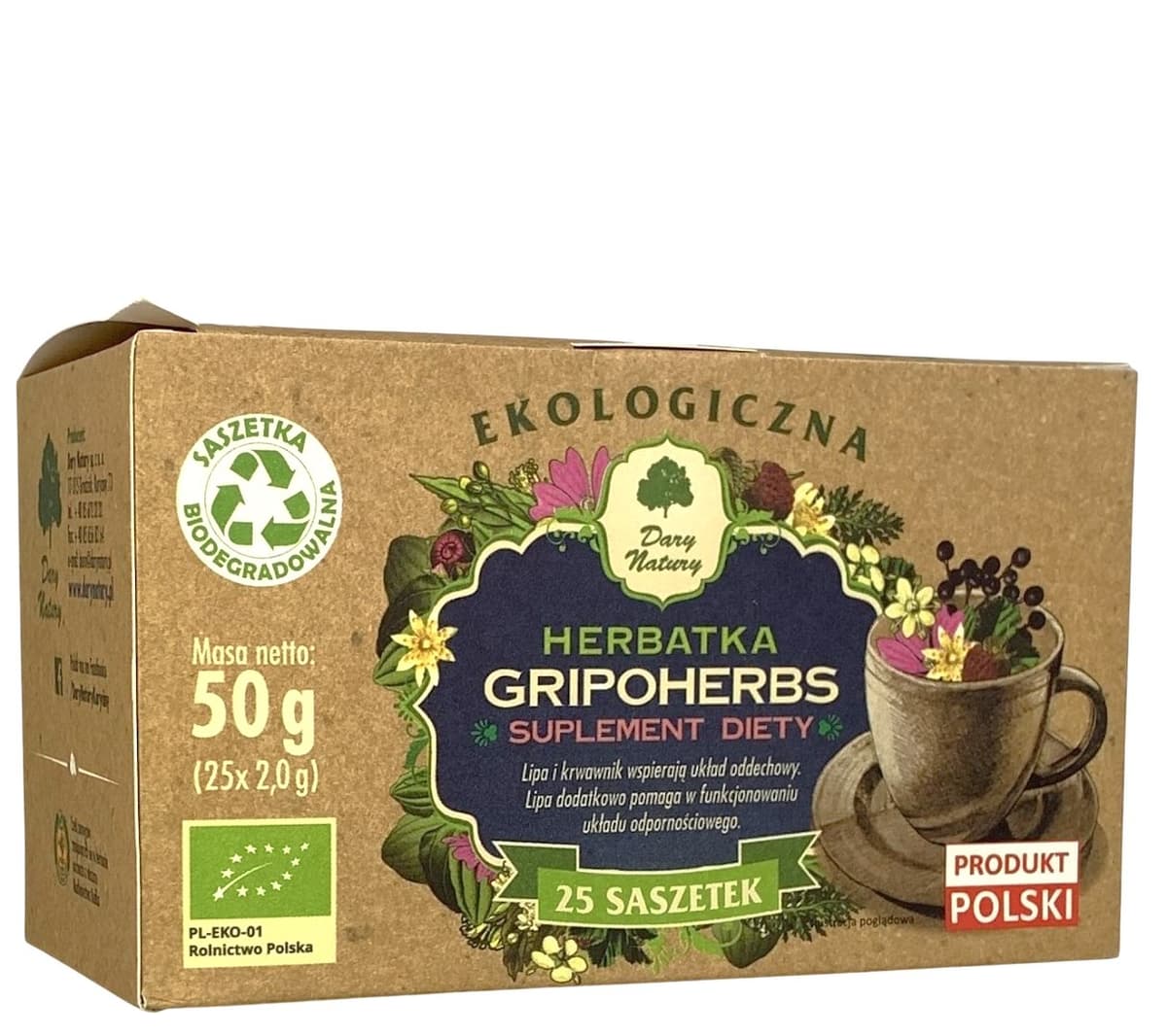 Dary Natury - Gripoherbs (Cold) Tea – Dary Natury förpackning