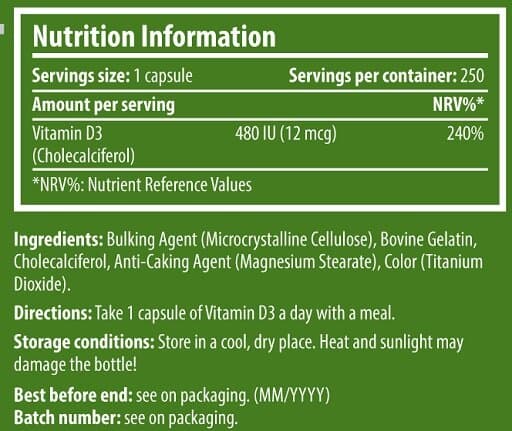 Scitec Nutrition - Vitamin D3 - 250 Capsules