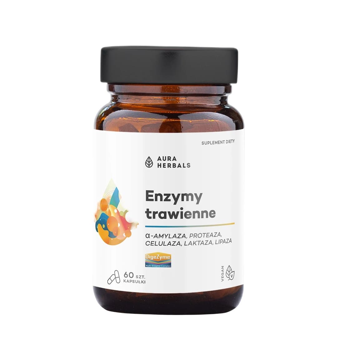 Aura Herbals - Enzymy trawienne DigeZyme - 60 caps – Aura Herbals förpackning