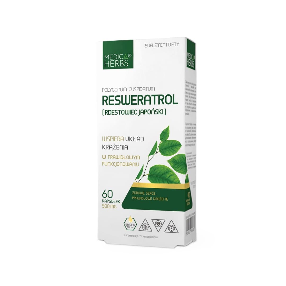 Medica Herbs - Resveratrol (Japanese Knotweed) 500mg, 60 kapslar – Medica Herbs förpackning