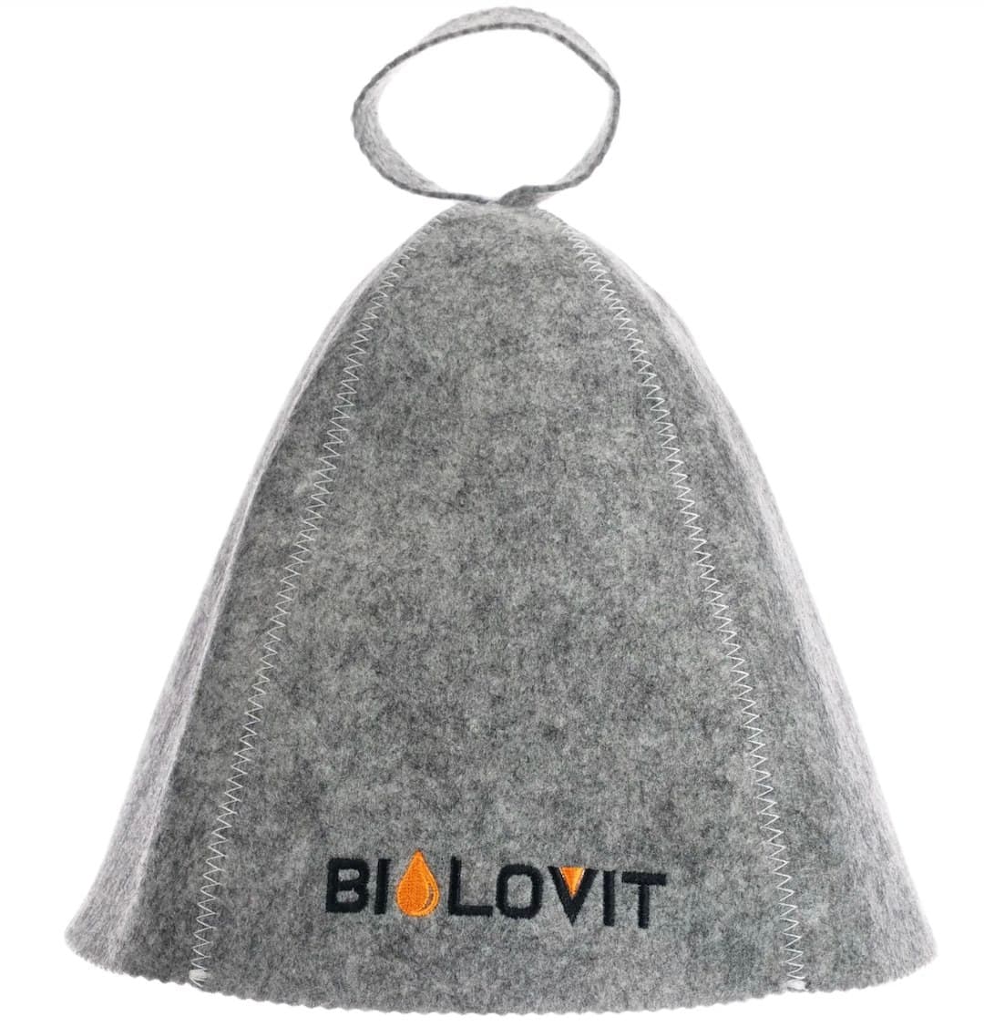 Bilovit Grey Felt Sauna Hat | Bilovit – Biolovit packaging