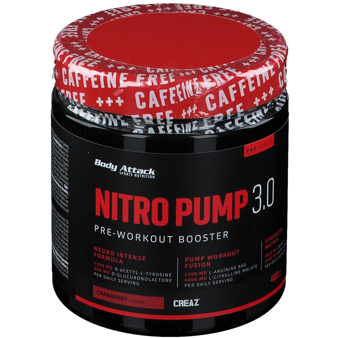 Body Attack - Nitro Pump 3.0 - Cranberry, 400 g – Body Attack Verpackung
