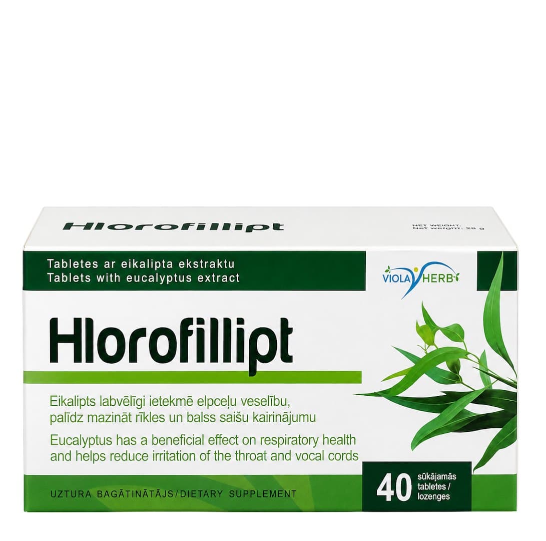 Chlorofillipt tabletas de eucalipto 40 unidades VIOLA HERB – Viola Herbs empaque