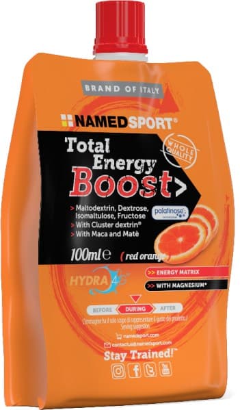 Namedsport Total Energy Boost 100 ml - Saveur d'orange rouge – Named Sport emballage