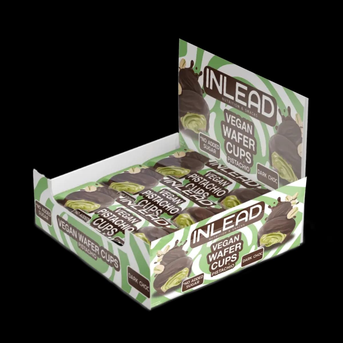 Inlead - Vegan Wafer Cups (15x50g) - Pistachio Dark Choc