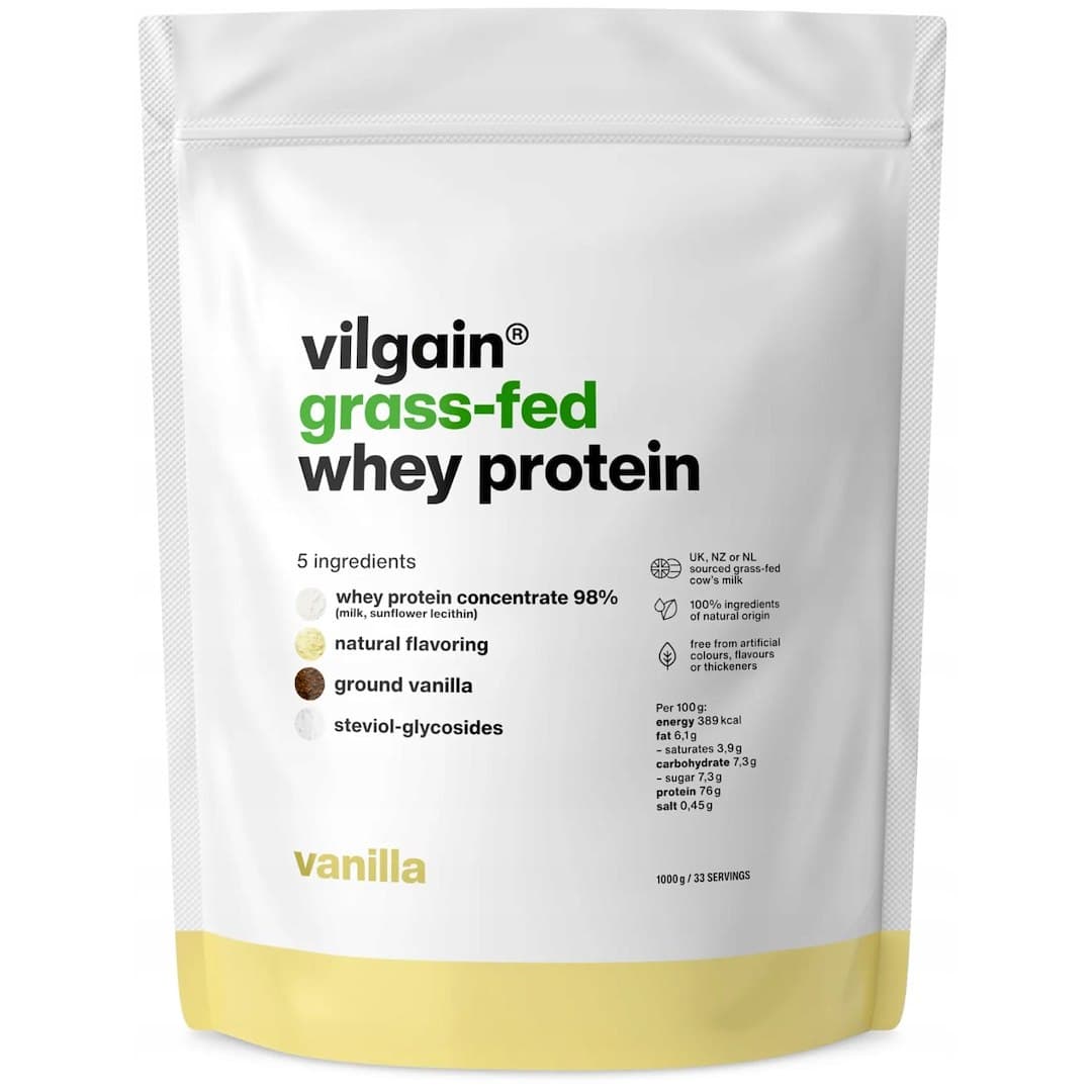 Vilgain Grass-Fed Whey Protein vanille 1000 g – Vilgain emballage