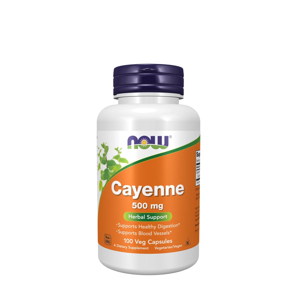 NOW Foods - Cayenne 500mg – NOW Foods packaging