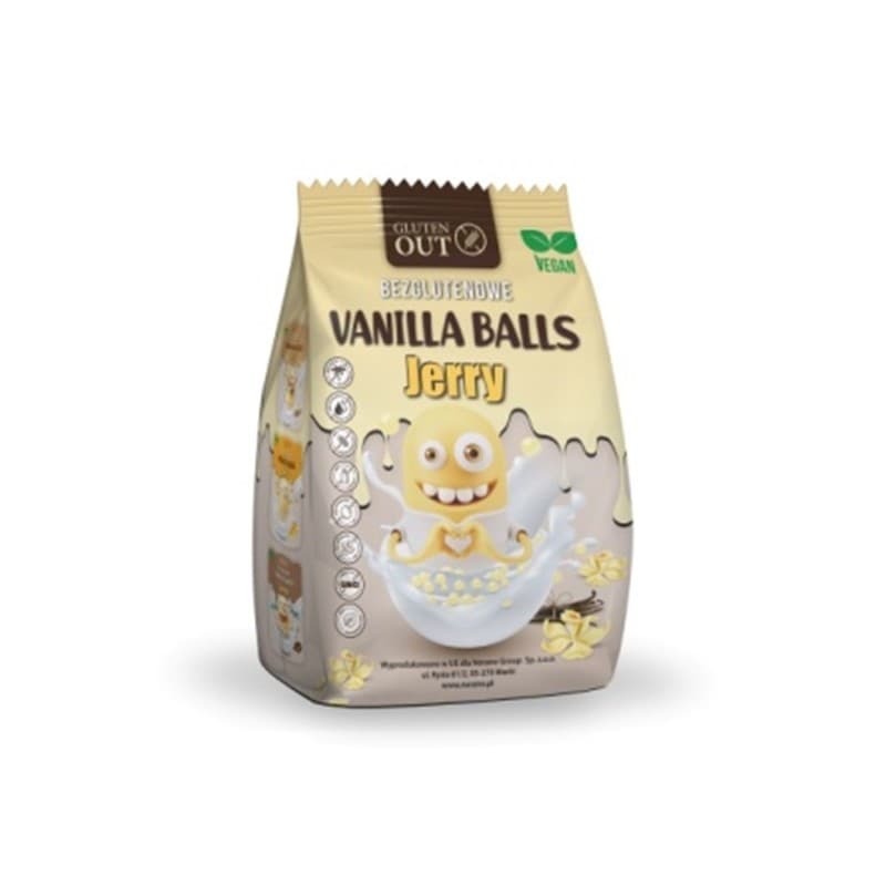 Gluten Out - Vanilla Balls Jerry - 375g – Gluten Out förpackning