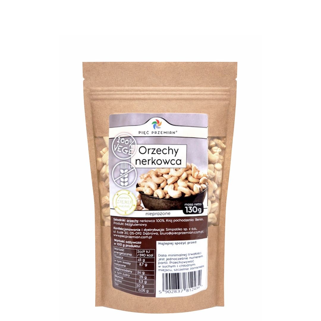 Pięć Przemian - Cashew Nuts - Premium Nuts – Pięć Przemian förpackning