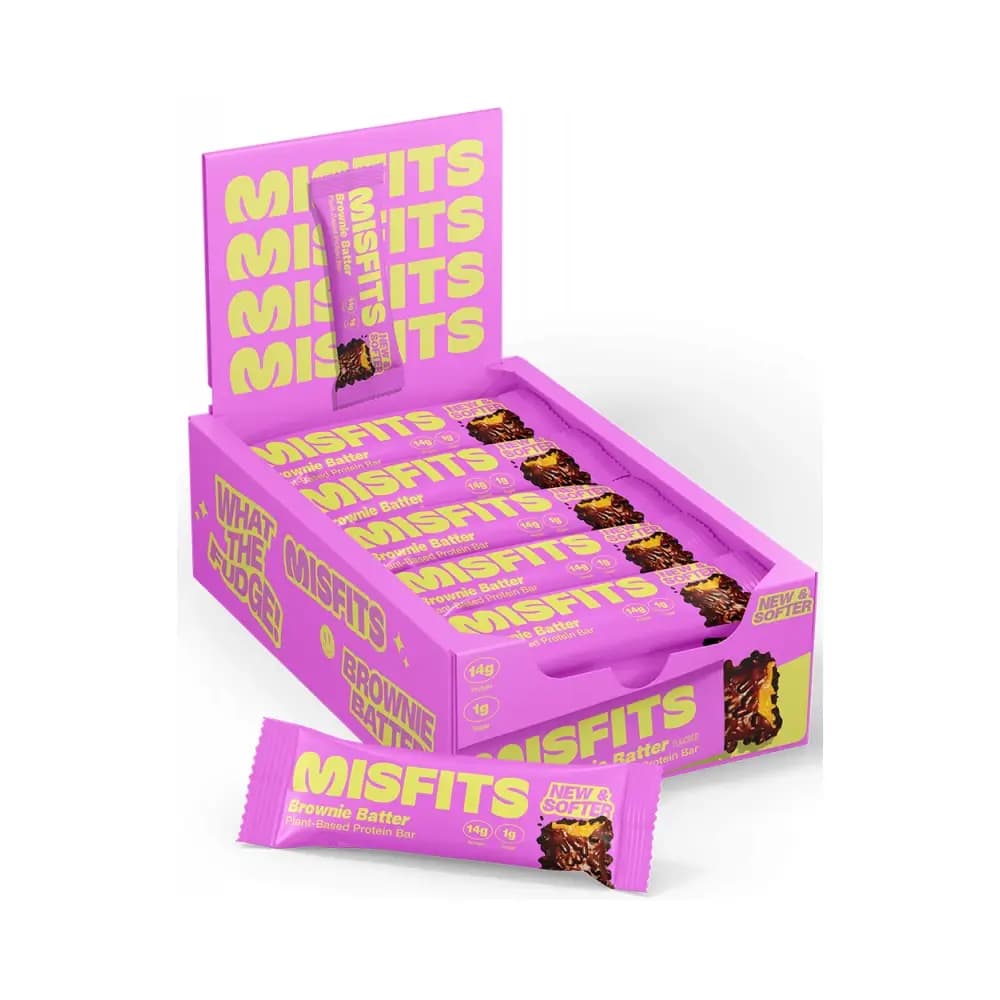 Misfits - Vegan Soft Proteinriegel (15x50g) - Brownie-Teig – Misfits Verpackung