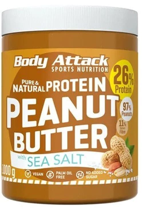 Body Attack - Rent og naturligt proteinjordnøddesmør – emballage